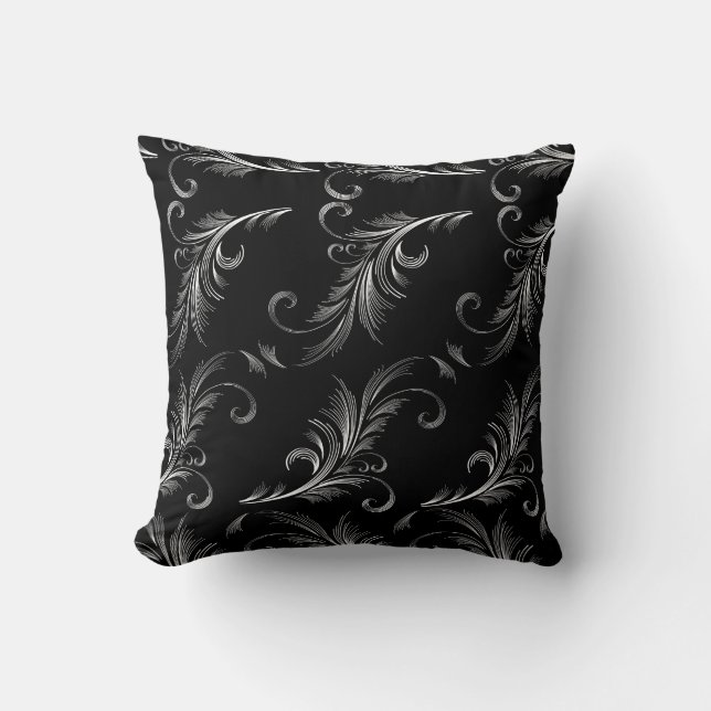 Almohada reversible de coral/negro/ blanco y negro (Anverso)