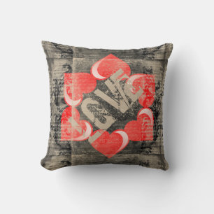 Almohada reversible de corazones de San Valentín c