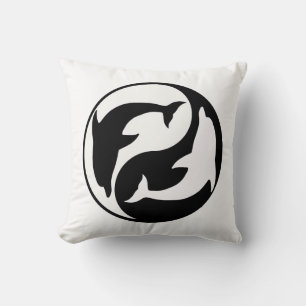 Almohada Reversible de Delfines Yin Yang