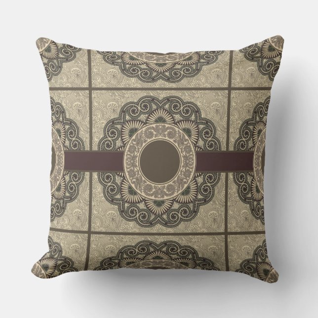 Almohada reversible de diseño de medallón (Anverso)