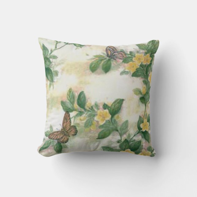 Almohada Reversible de Flores y Mariposas (Anverso)