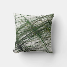 Almohada reversible de Grunge abstracto en verde y
