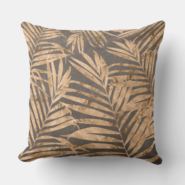 Almohada reversible de impresión de hojas de oro/b (Anverso)