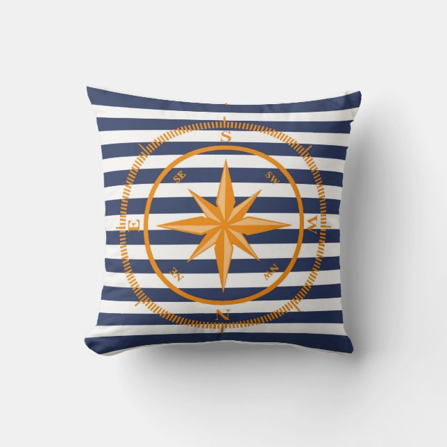 Almohada reversible de la brújula de la Marina (Anverso)