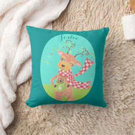 almohada reversible de reno de Navidades personali