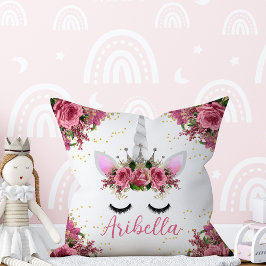 Almohada reversible de unicornio floral