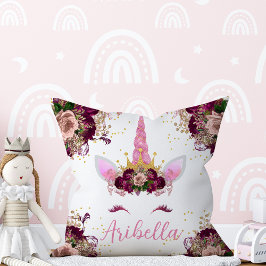 Almohada reversible de unicornio floral
