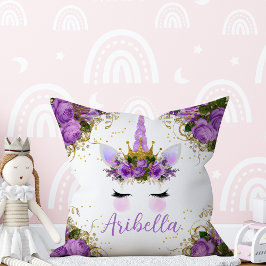 Almohada reversible de unicornio floral
