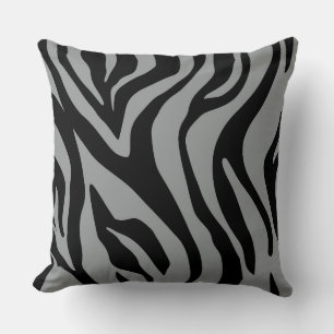 Almohada reversible del tigre blanco gris/negro