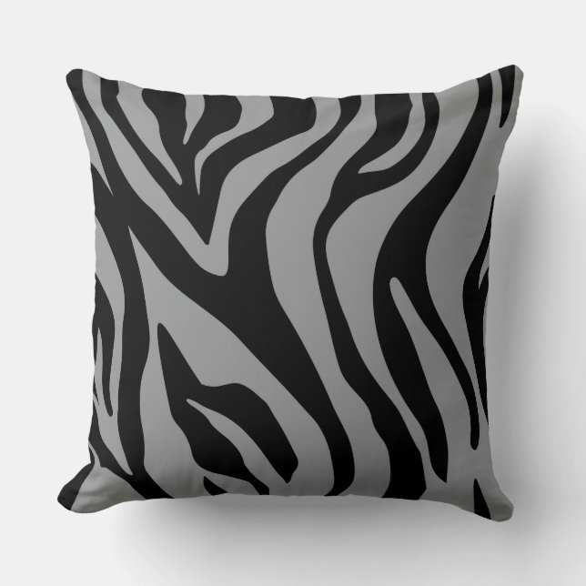 Almohada reversible del tigre blanco gris/negro (Anverso)