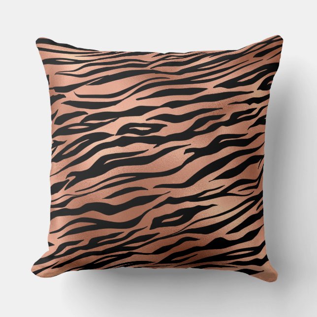 Almohada reversible del tigre naranja/marrón (Anverso)