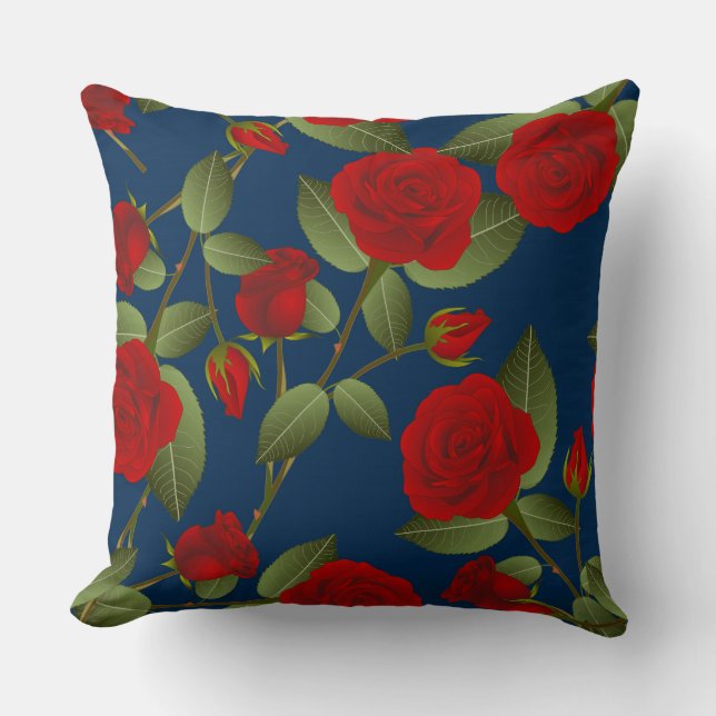 Almohada reversible rosa/marina roja (Anverso)