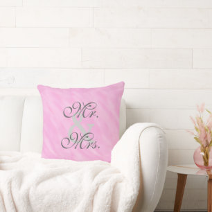Almohada reversible rosa pastel romántico para nov