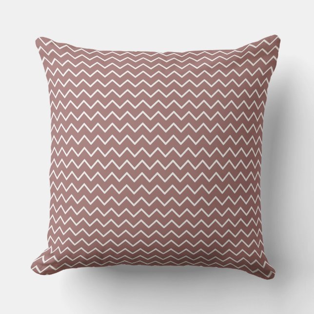 Almohada reversible Rust Brown Polka Dot/ Zig Zag (Anverso)