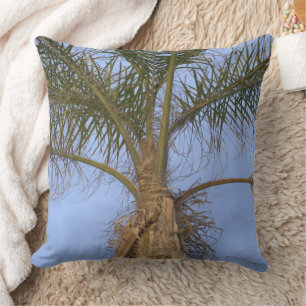 Almohada reversible tropical de palmeras