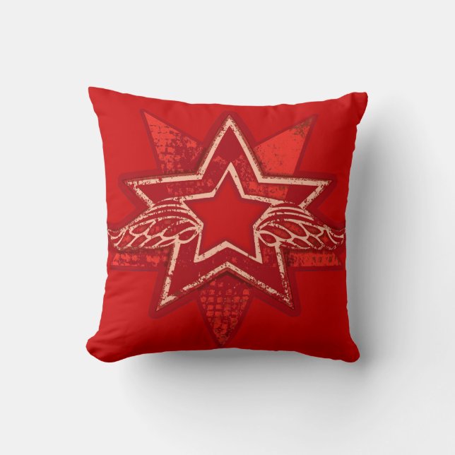almohada roja brillante de estrella angular (Anverso)