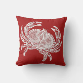 Almohada roja con el cangrejo