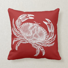 Almohada roja con el cangrejo
