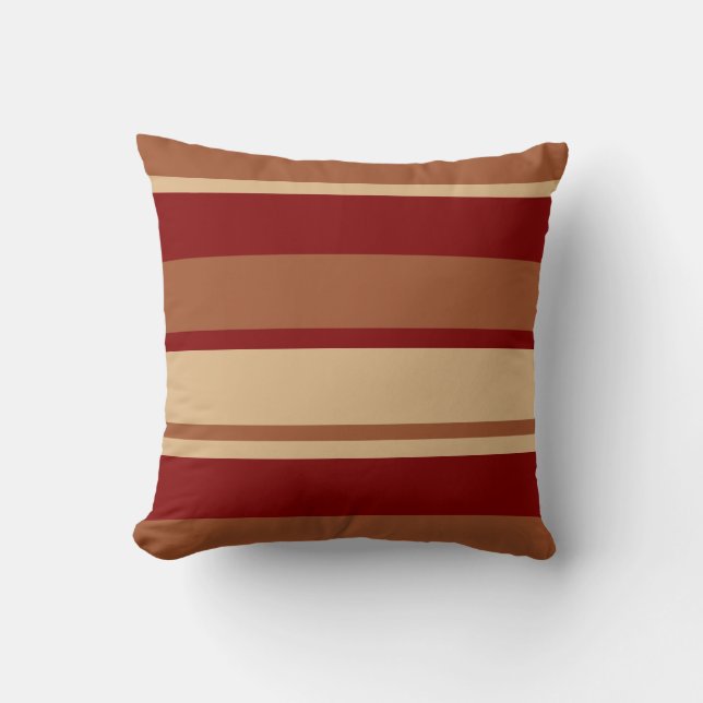 Almohada roja de la raya del moreno de Brown (Anverso)