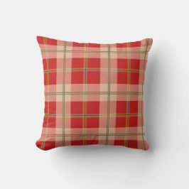 Almohada roja de la tela escocesa