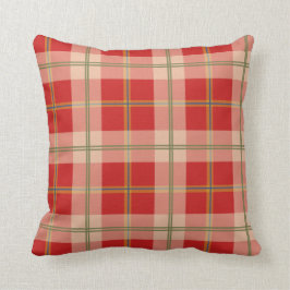 Almohada roja de la tela escocesa