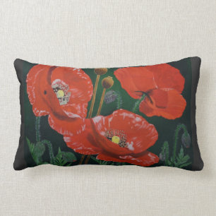 Almohada roja de las amapolas
