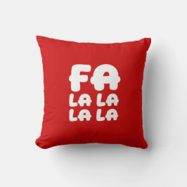 Almohada Roja de Navidad Fa La La La La con Acabad