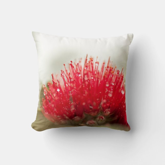 Almohada roja de Ohia Lehua (Anverso)