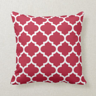 Almohada roja de quatrefol marroquí