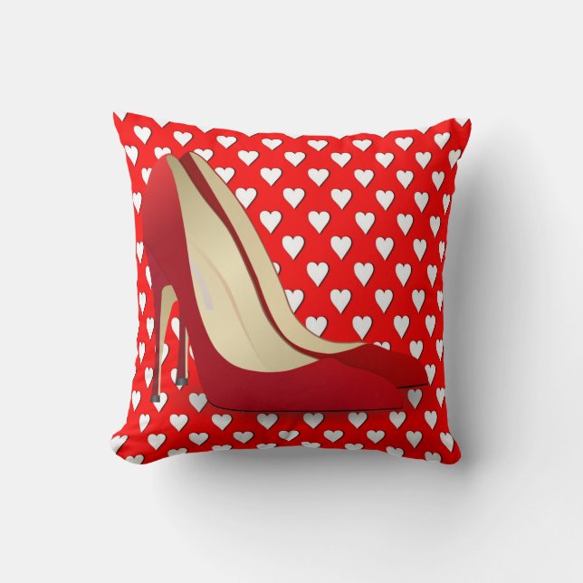 almohada roja de zapatos altos de tacón (Anverso)
