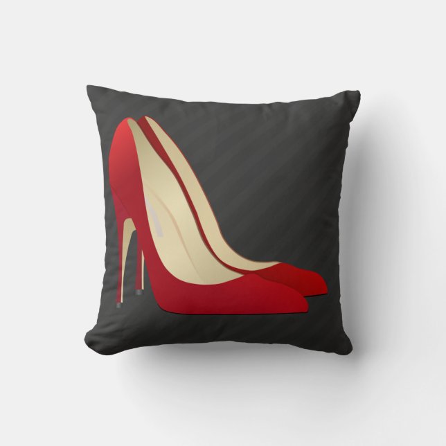 almohada roja de zapatos altos de tacón (Anverso)