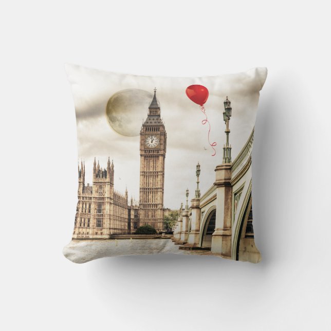 Almohada ROJA del acento de Big Ben (Anverso)