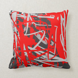 almohada roja del arte