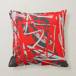 almohada roja del arte