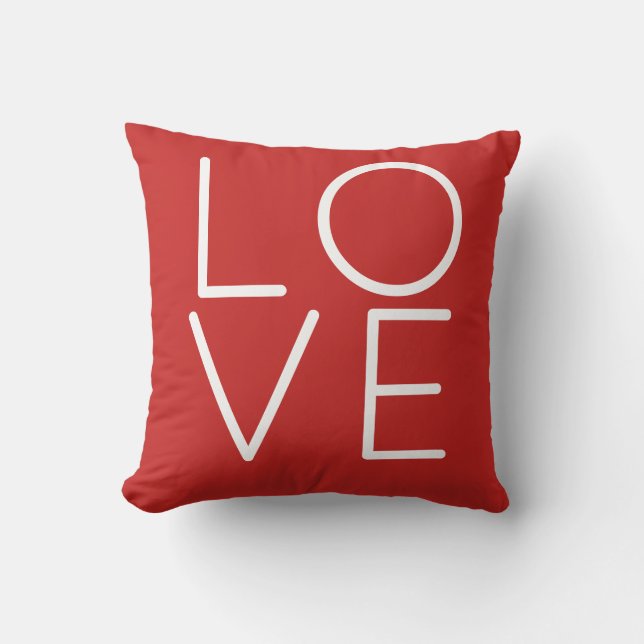 Almohada roja del día de San Valentín AMOR (Anverso)