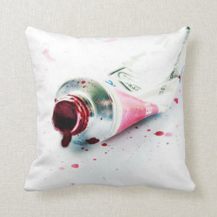 Almohada roja del diseño del arte moderno del