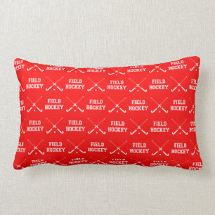 Almohada roja del hockey hierba