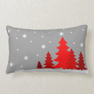 Almohada roja del lumbar de Christmastree