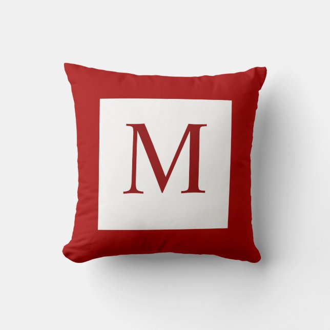 Almohada roja del monograma (Anverso)