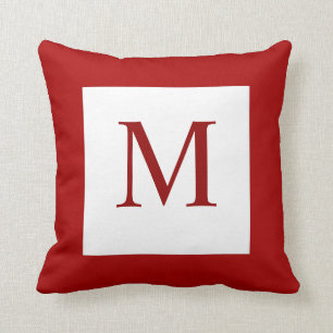 Almohada roja del monograma