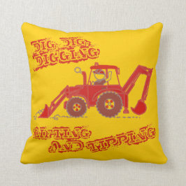 Almohada roja del muchacho de los niños y amarilla