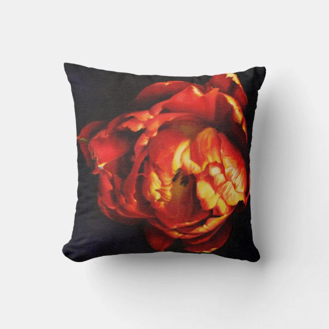 Almohada roja del tulipán (Anverso)