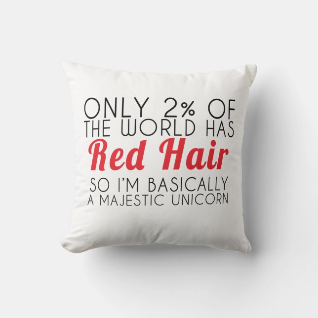 Almohada roja del unicornio del pelo (Anverso)