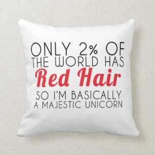 Almohada roja del unicornio del pelo