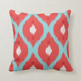 Almohada roja elegante moderna del ikat de la