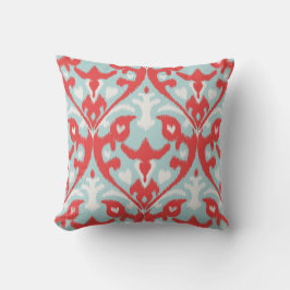 Almohada roja elegante moderna del ikat de la