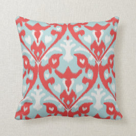 Almohada roja elegante moderna del ikat de la