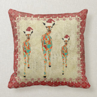 Almohada roja festiva de Mojo de las jirafas