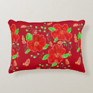 Almohada roja florida