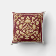Almohada Roja Islámica Floral para Lanzar